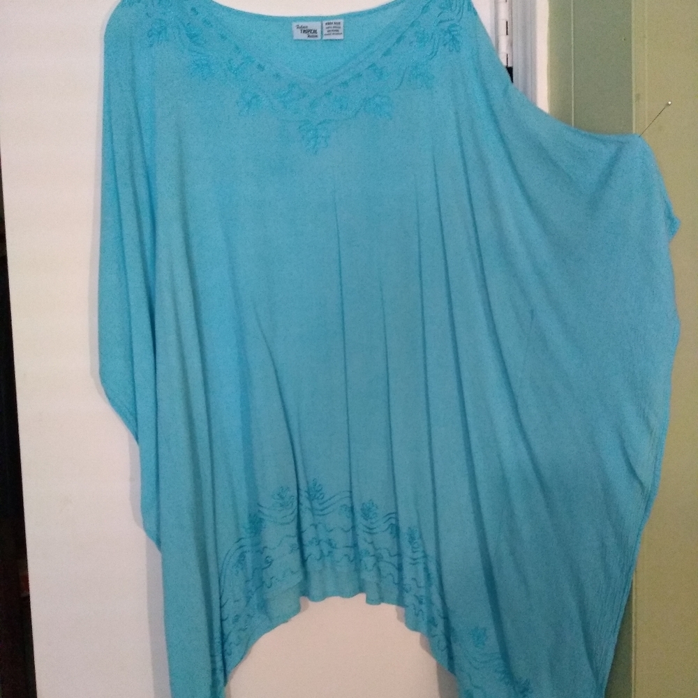Ladies Tourquoise Embroidered Top